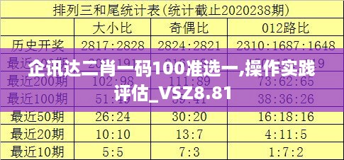 企讯达二肖一码100准选一,操作实践评估_VSZ8.81