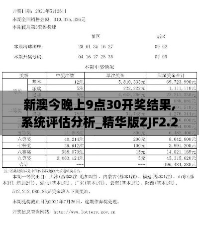 新澳今晚上9点30开奖结果,系统评估分析_精华版ZJF2.2