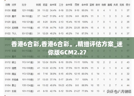 香港6合彩,香港6合彩。,精细评估方案_迷你版GCM2.27