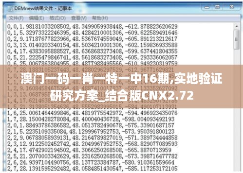 澳门一码一肖一特一中16期,实地验证研究方案_结合版CNX2.72