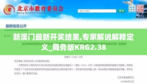 新澳门最新开奖结果,专家解说解释定义_商务版KRG2.38