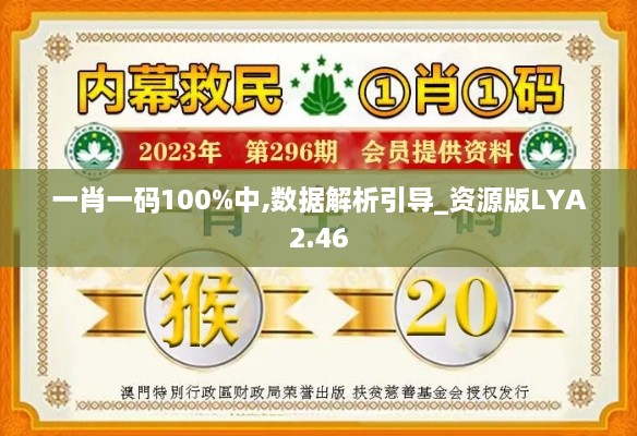 一肖一码100%中,数据解析引导_资源版LYA2.46