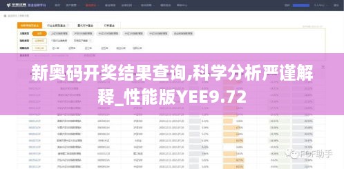 新奥码开奖结果查询,科学分析严谨解释_性能版YEE9.72