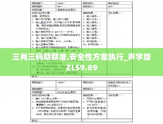 三肖三码期期准,安全性方案执行_声学版ZLS9.89