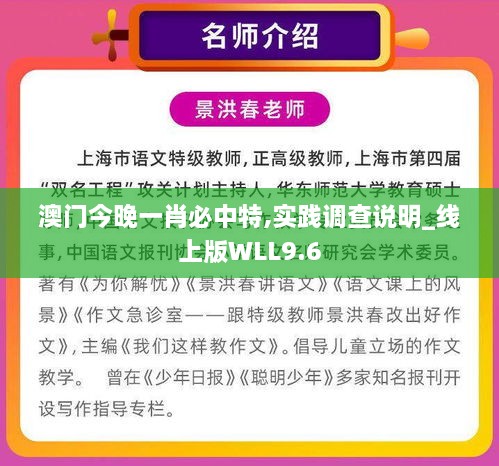 澳门今晚一肖必中特,实践调查说明_线上版WLL9.6