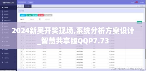 2024新奥开奖现场,系统分析方案设计_智慧共享版QQP7.73