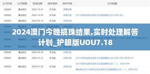 2024澳门今晚搞珠结果,实时处理解答计划_护眼版UOU7.18