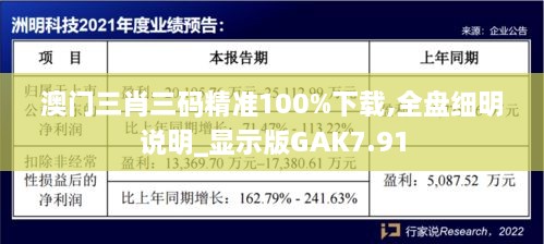 澳门三肖三码精准100%下载,全盘细明说明_显示版GAK7.91