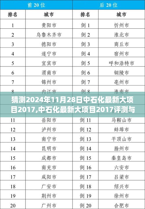 中石化最新大项目2017评测与介绍，特性、体验、竞争分析及目标用户解析，预测未来中石化大项目发展趋势（2024年视角）