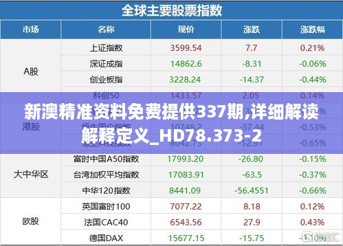 新澳精准资料免费提供337期,详细解读解释定义_HD78.373-2