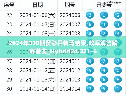 2024年338期澳彩开特马结果,效率解答解释落实_Hybrid24.321-6