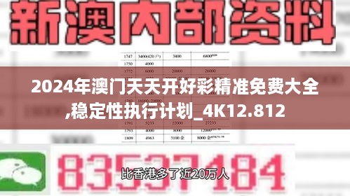 2024年澳门天天开好彩精准免费大全,稳定性执行计划_4K12.812