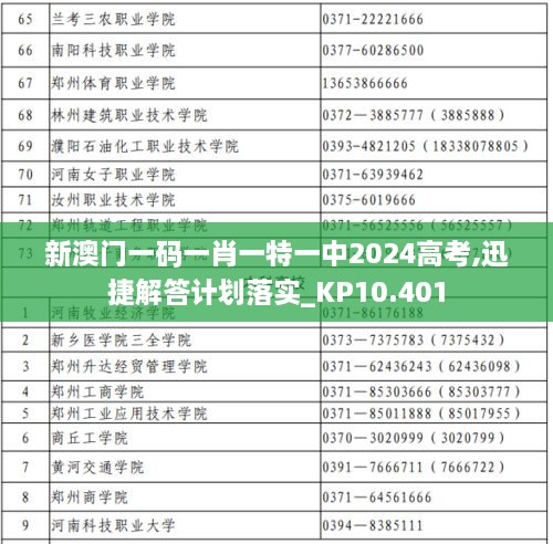 新澳门一码一肖一特一中2024高考,迅捷解答计划落实_KP10.401