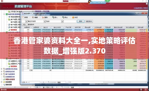 香港管家婆资料大全一,实地策略评估数据_增强版2.370