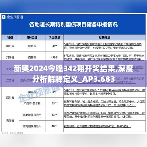 新奥2024今晚342期开奖结果,深度分析解释定义_AP3.683