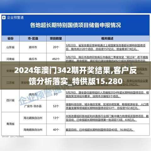 2024年澳门342期开奖结果,客户反馈分析落实_特供版15.280