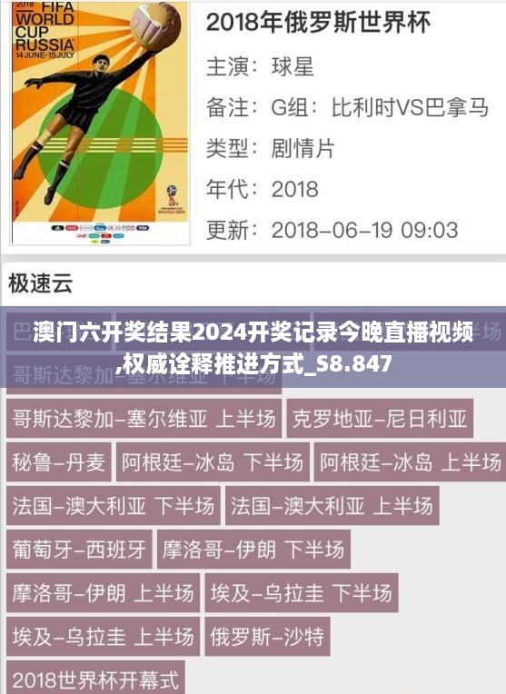 澳门六开奖结果2024开奖记录今晚直播视频,权威诠释推进方式_S8.847