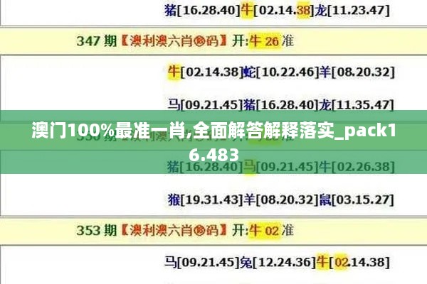 澳门100%最准一肖,全面解答解释落实_pack16.483