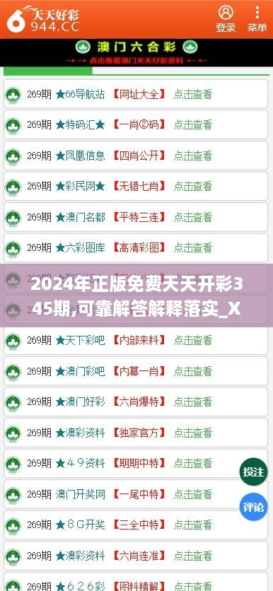 2024年正版免费天天开彩345期,可靠解答解释落实_XP2.655