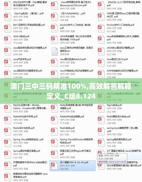 澳门三中三码精准100%,高效解答解释定义_C版8.124