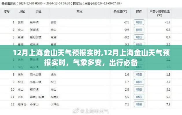 上海金山天气预报实时更新，气象多变，出行必备指南