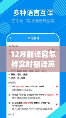 深入解析，12月翻译官实时英文翻译技巧与观点阐述