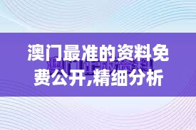 澳门最准的资料免费公开,精细分析解释定义_XP12.320