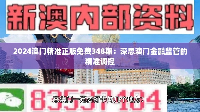 2024澳门精准正版免费348期：深思澳门金融监管的精准调控