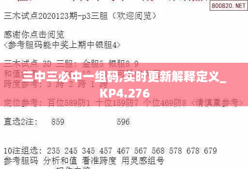 三中三必中一组码,实时更新解释定义_KP4.276