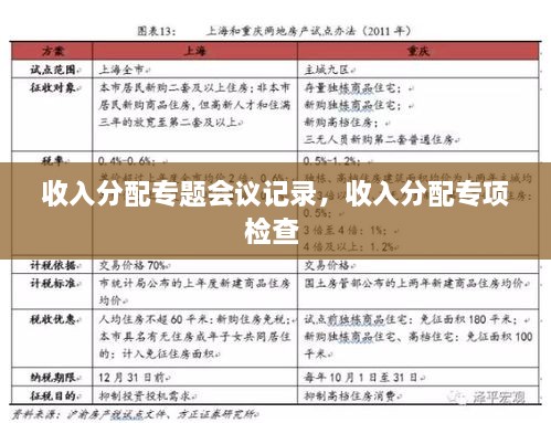 收入分配专题会议记录，收入分配专项检查 