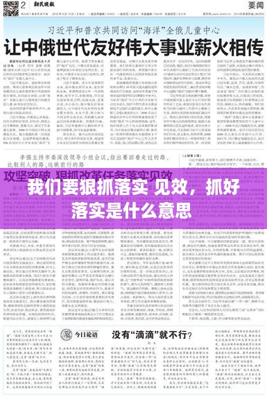 我们要狠抓落实 见效，抓好落实是什么意思 