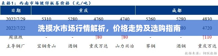 洗模水市场行情解析，价格走势及选购指南