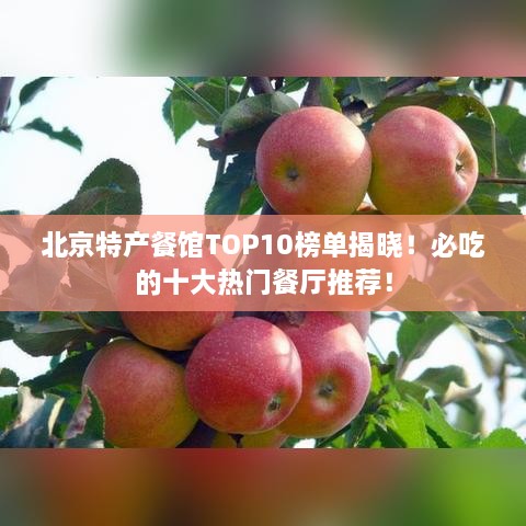 北京特产餐馆TOP10榜单揭晓！必吃的十大热门餐厅推荐！