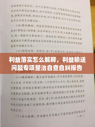 利益落实怎么解释，利益输送问题专项整治自查自纠报告 