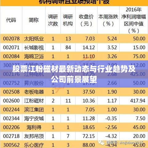 股票江粉磁材最新动态与行业趋势及公司前景展望