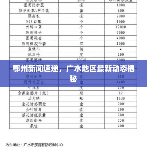 鄂州新闻速递，广水地区最新动态揭秘